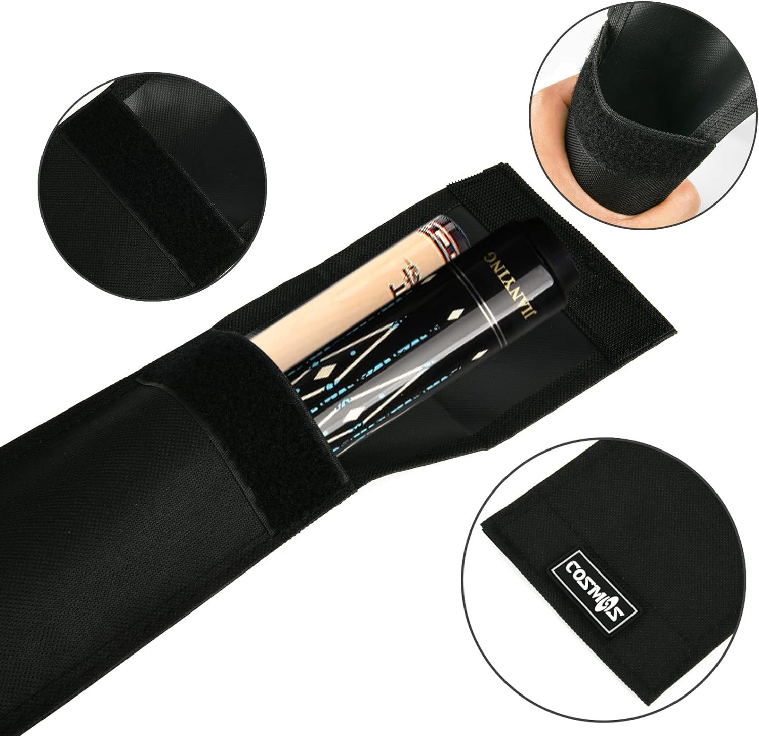 Cue Stick Carrying Bag for 1/2 Billiard Stick Storage, 32 Inches Black Color, wi
