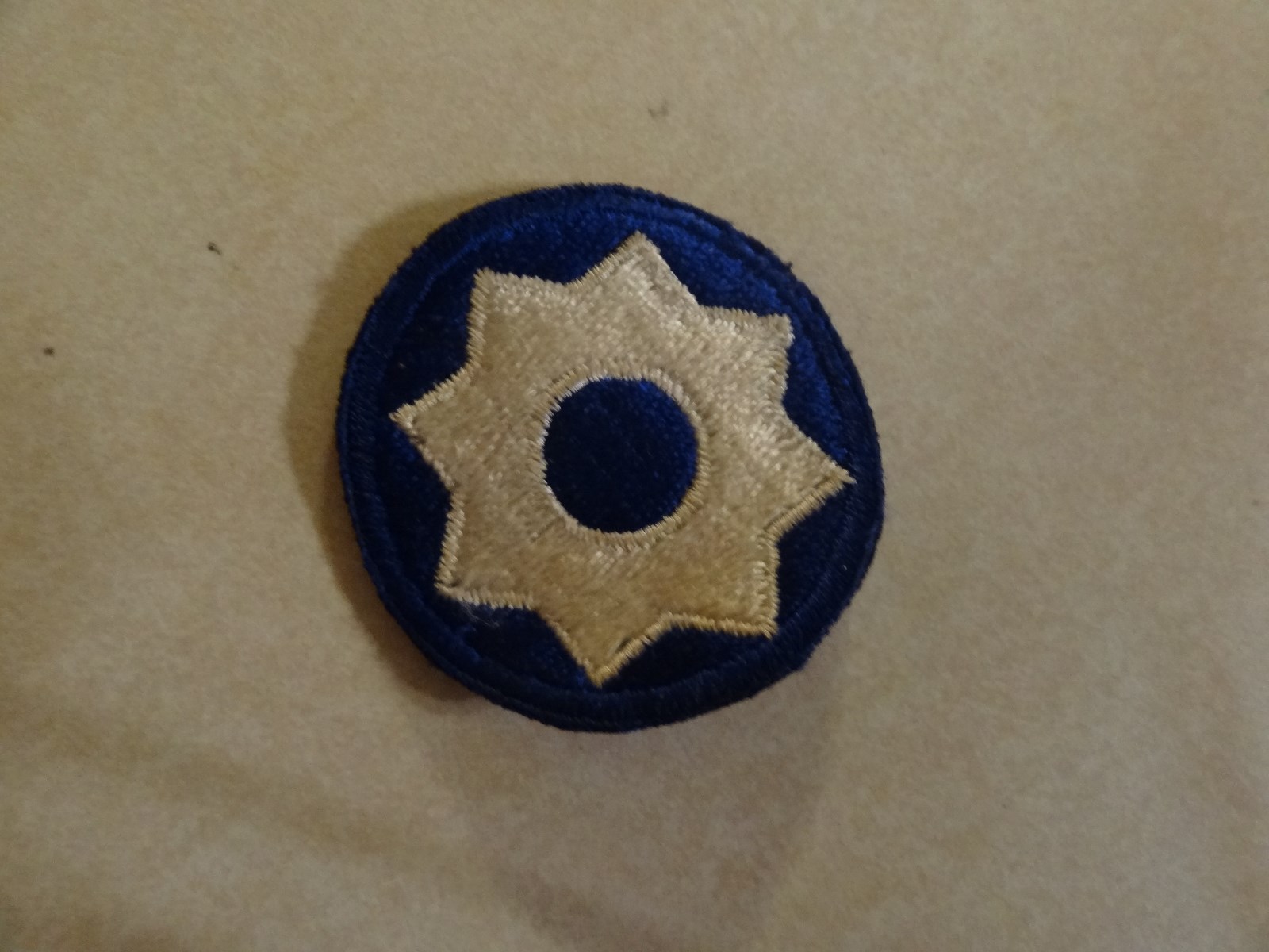 MILITARY PATCH US ARMY WW2 ERA NO GLOW 8TH SERVICE COMMAND
