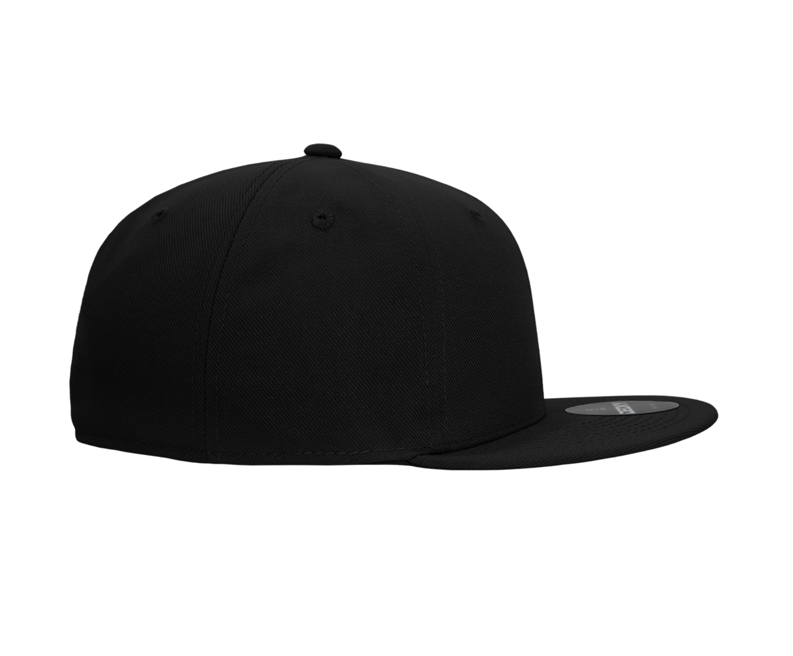 Black Fitted Flat Bill Plain Solid Blank Baseball Ball Cap Caps Hat Hats 9 SIZES