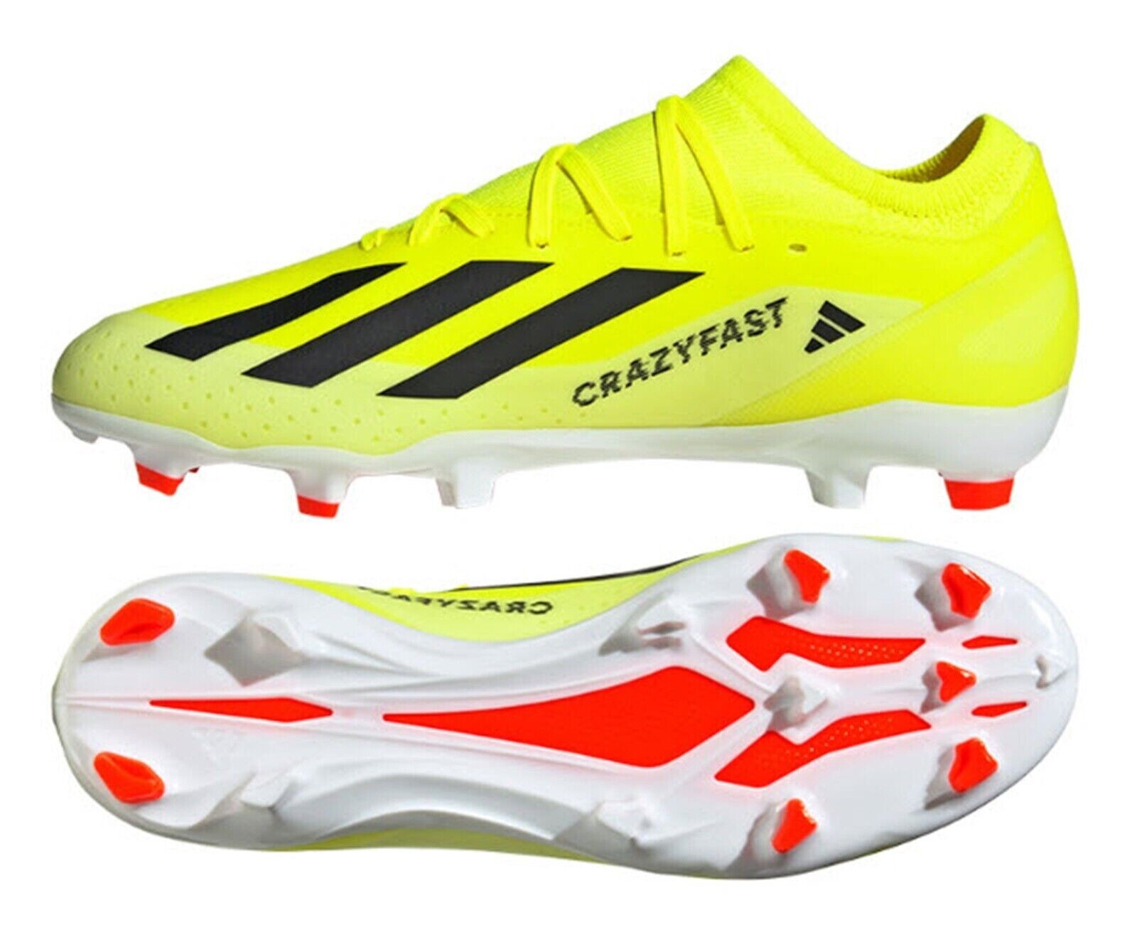 Adidas X Crazyfast League FG Soccer Cleats Black/Yellow Men's IG0605 Size 12