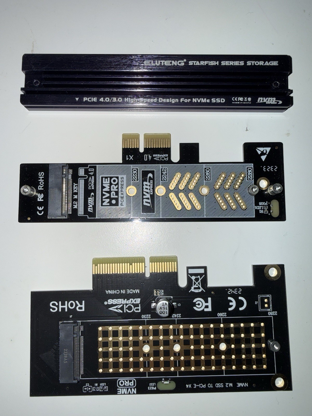 GLUTENG Starfish Series Storage PCIe x4 NVMe SSD Adapter Card Non-RAID 1 Port