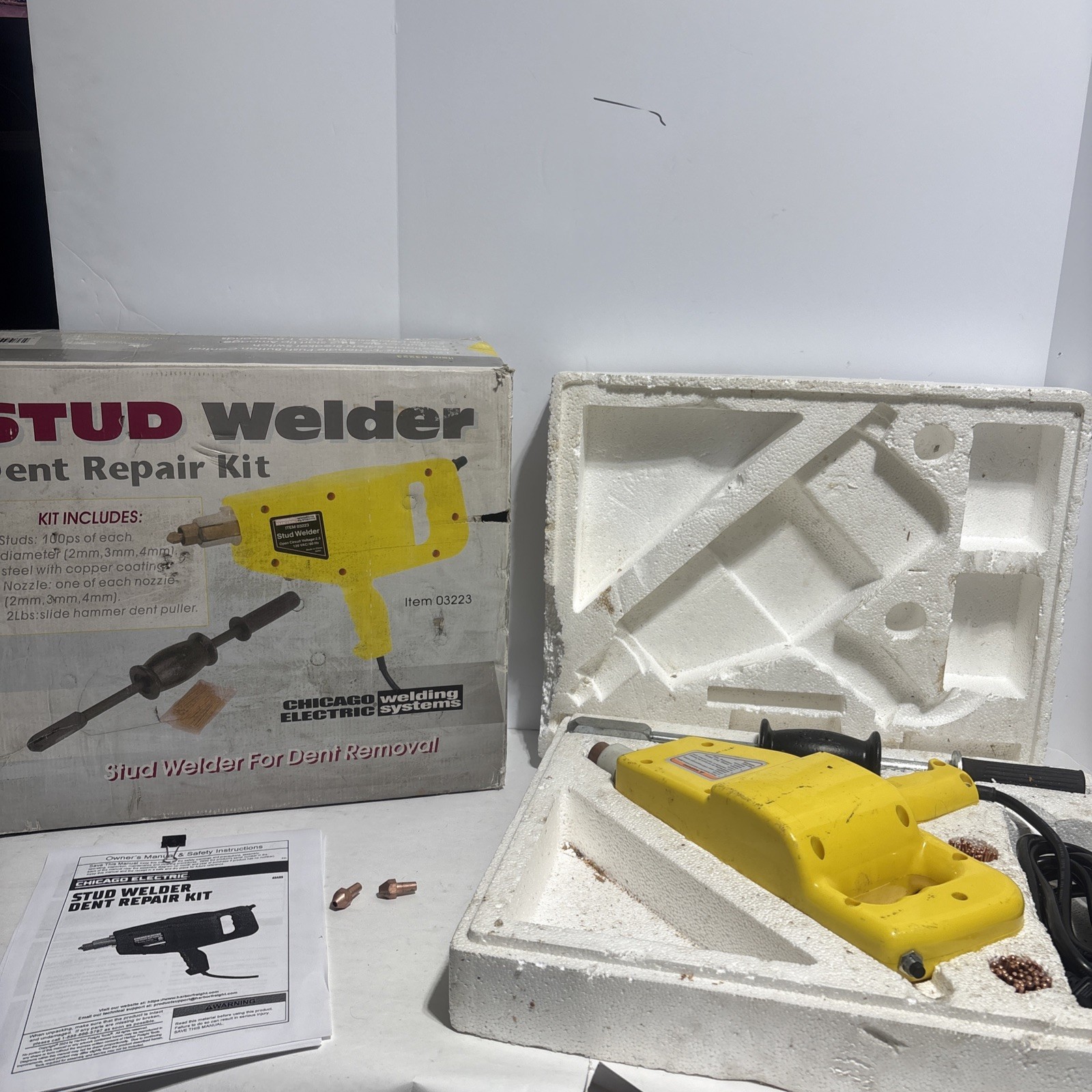 Chicago Electric Welding Dent Repair Stud Welder Kit  w/ Slide Hammer