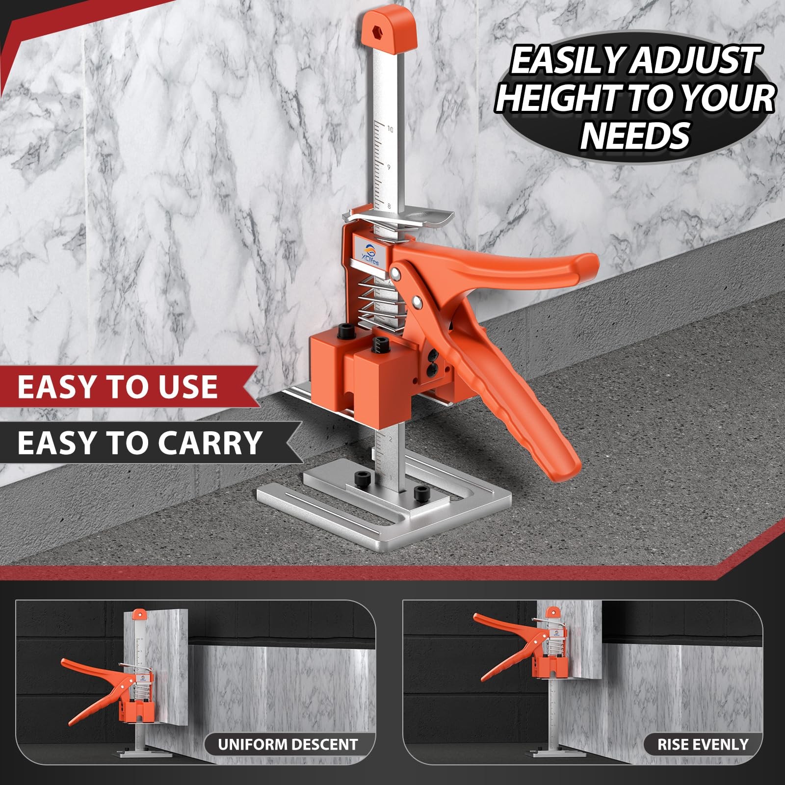 Labor-Saving Handle 2 Pack, Construction Jack, Wall Tile Locator, Multi-Function