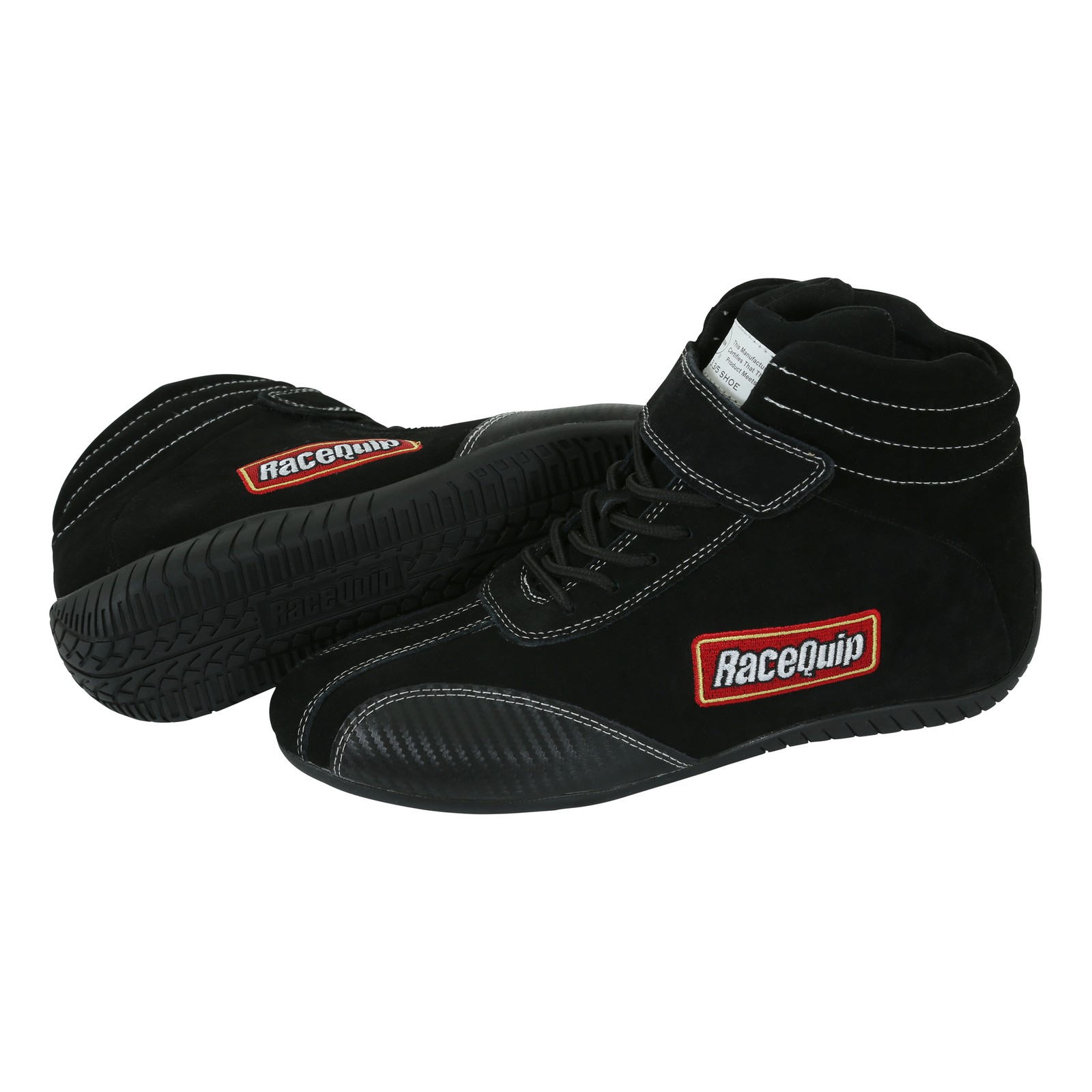 RaceQuip 30500085RQP Euro Carbon-L Series Race Shoes, Black, Size 8.5 NEW