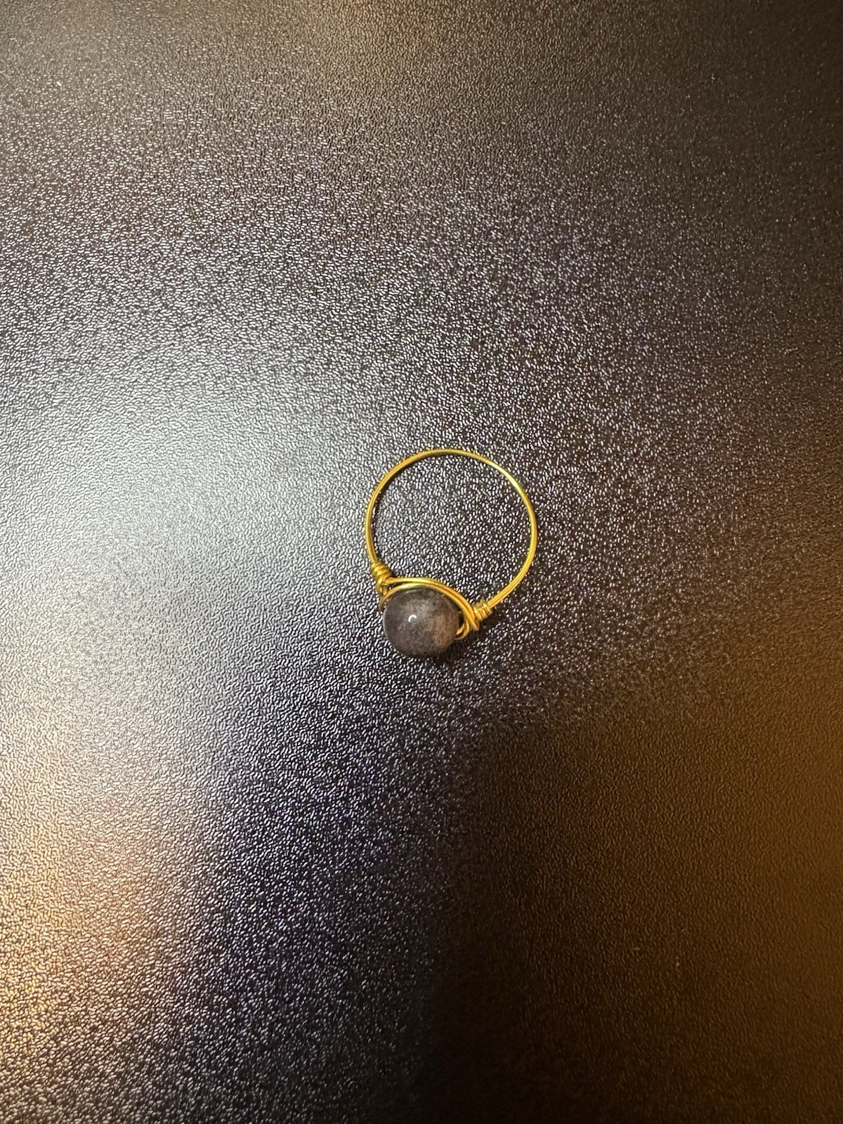 Handmade Stone Bead And Wire Ring