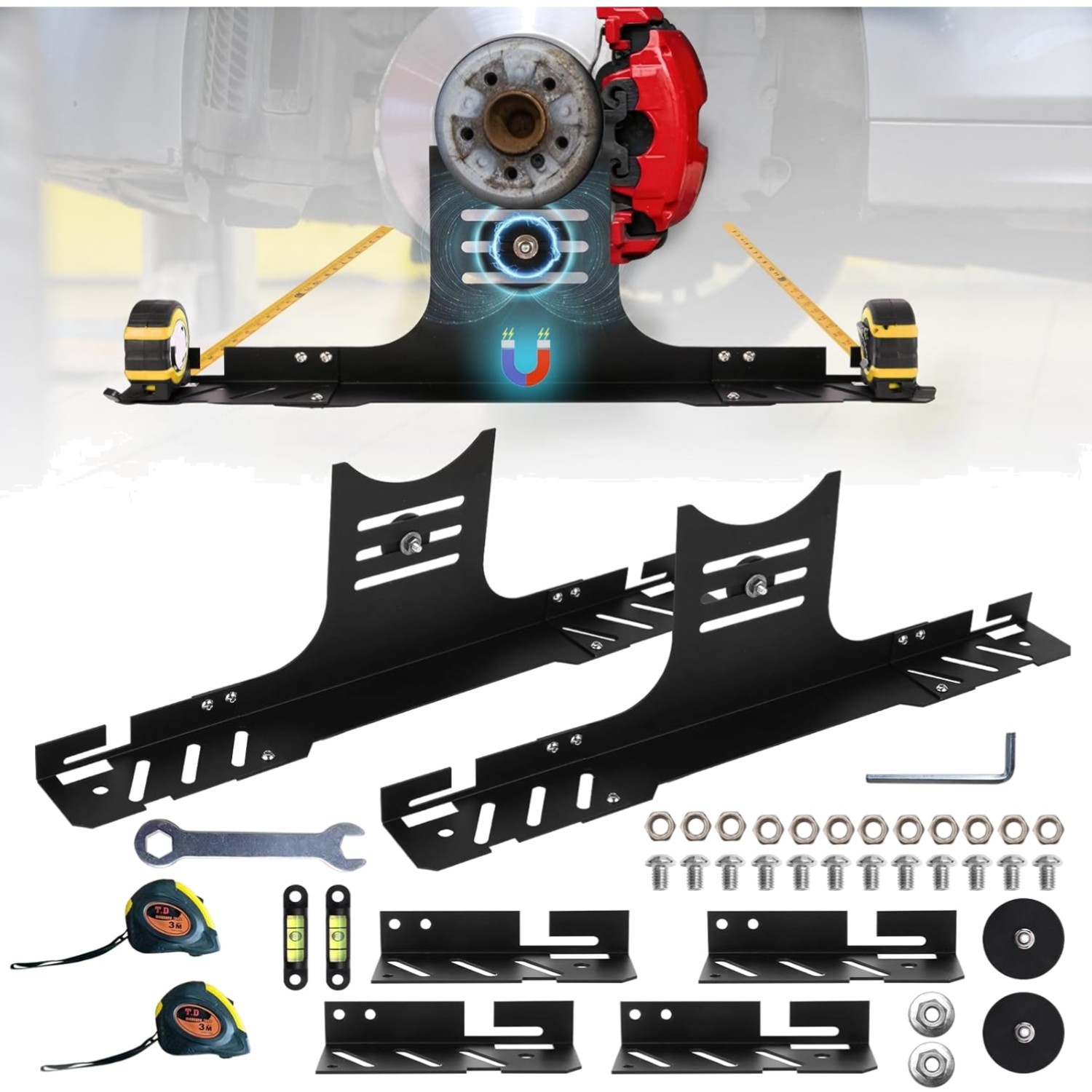 Wheel Alignment Tool Kit, 2 PCS Magnetic Measuring Tapes, Heavy Duty