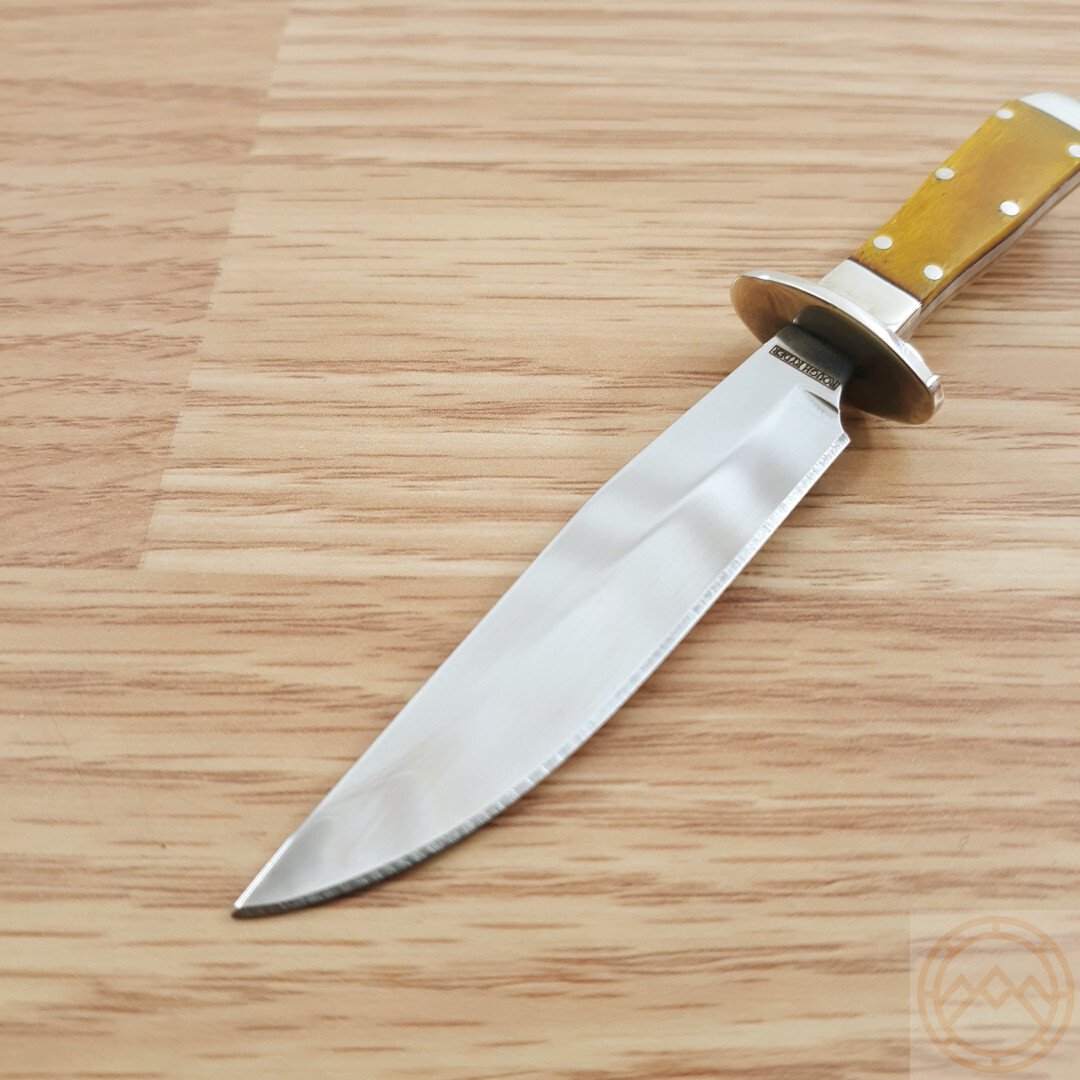 Rough Ryder Texas Mini Bowie Fixed Knife 2.5" Steel Blade Smooth Bone Handle