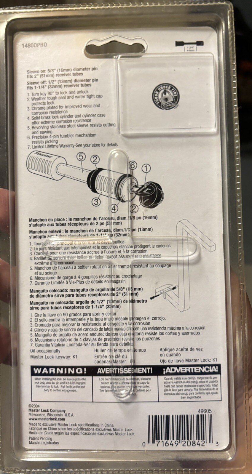 Master Lock Receiver Lock Pro Sport