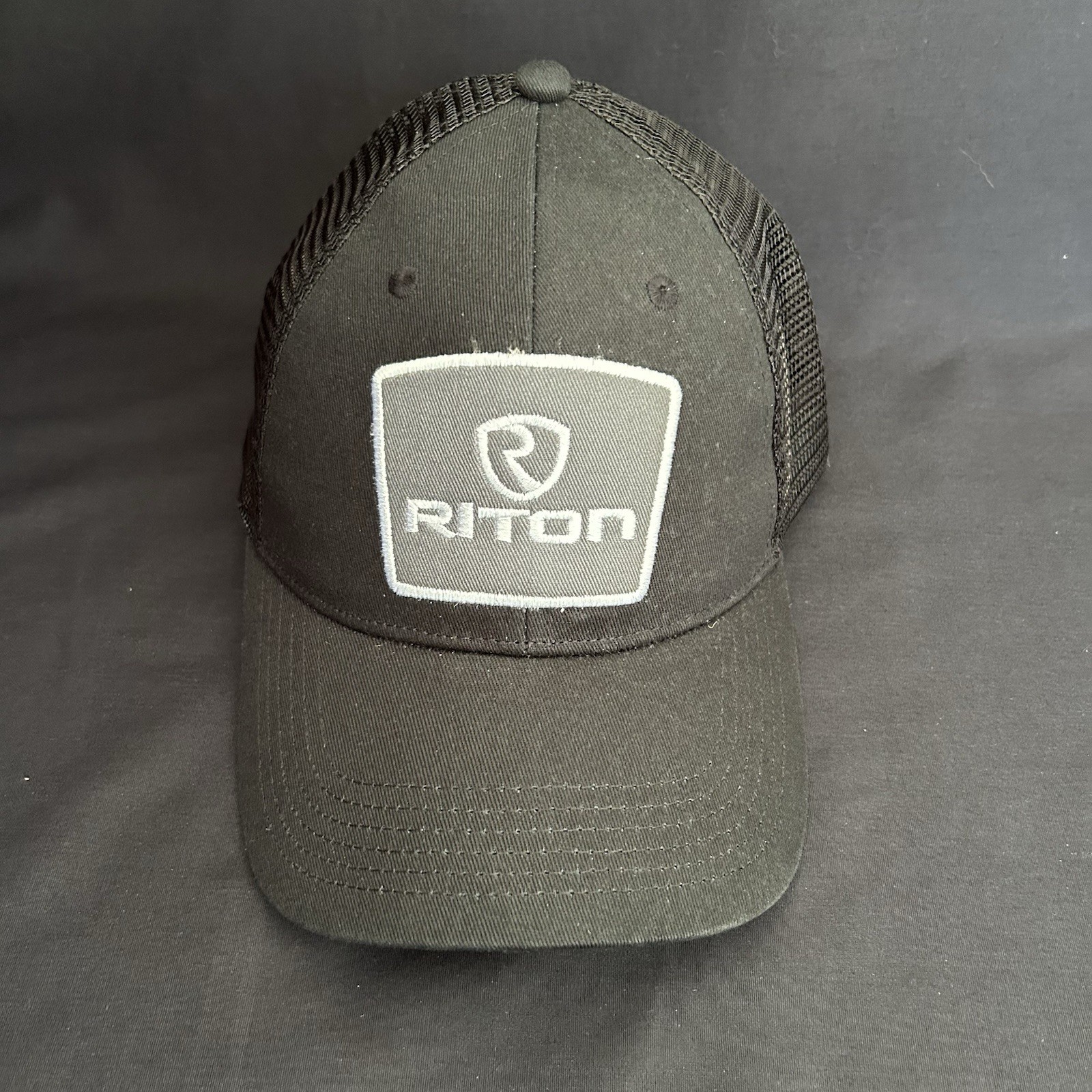 RITON Optics Patch Hat Cap - OSFM Black With Grey Patch Adjustable Snapback
