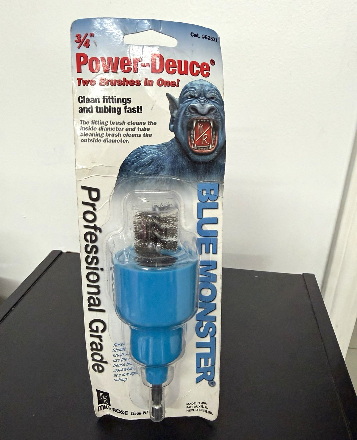 Blue Monster Power-Deuce 3/4" Pipe Brush Tool, Two Brushes in One, 62831