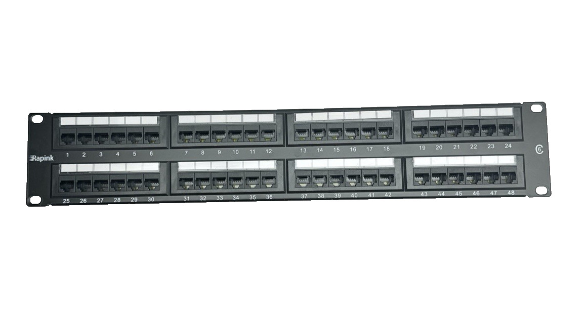 Rapink Panel 48 Port Cat6  Panel UTP 19-Inch