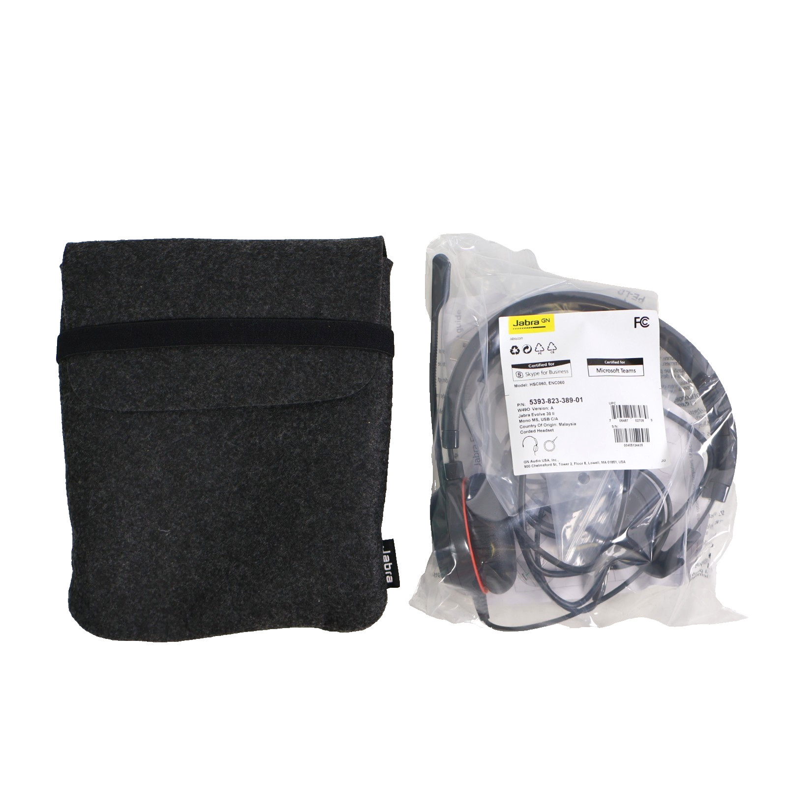 Jabra Evolve 30 II Wired Single-Ear Headset w/ Mic for Work 5393-823-389-01