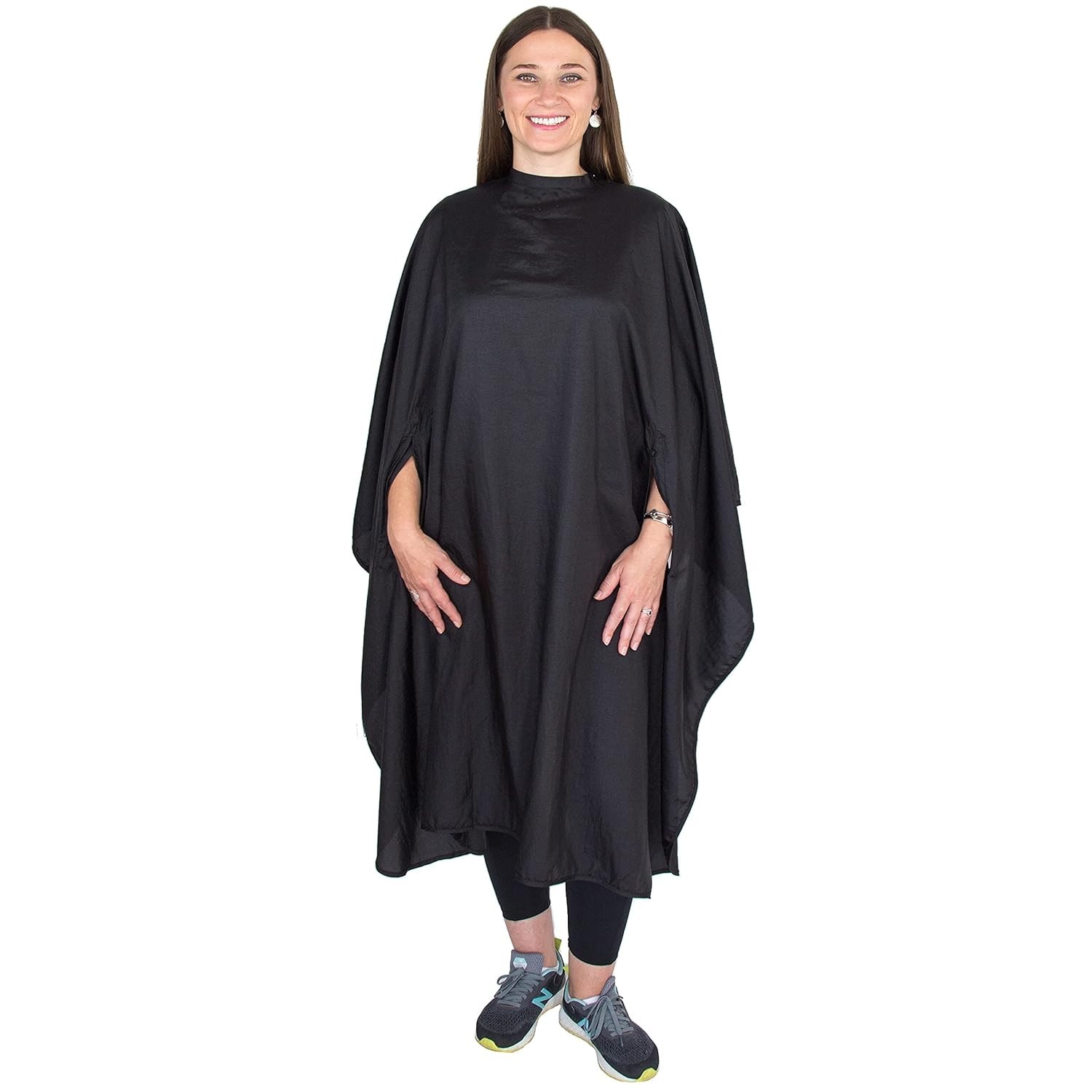 Professional Nylon Black Salon Cape - Haircutting Smock