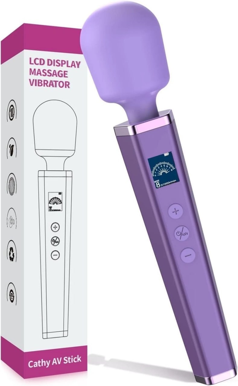 Purple Wand Massager Rechargeable, Waterproof Handheld Full Body Massage Stick