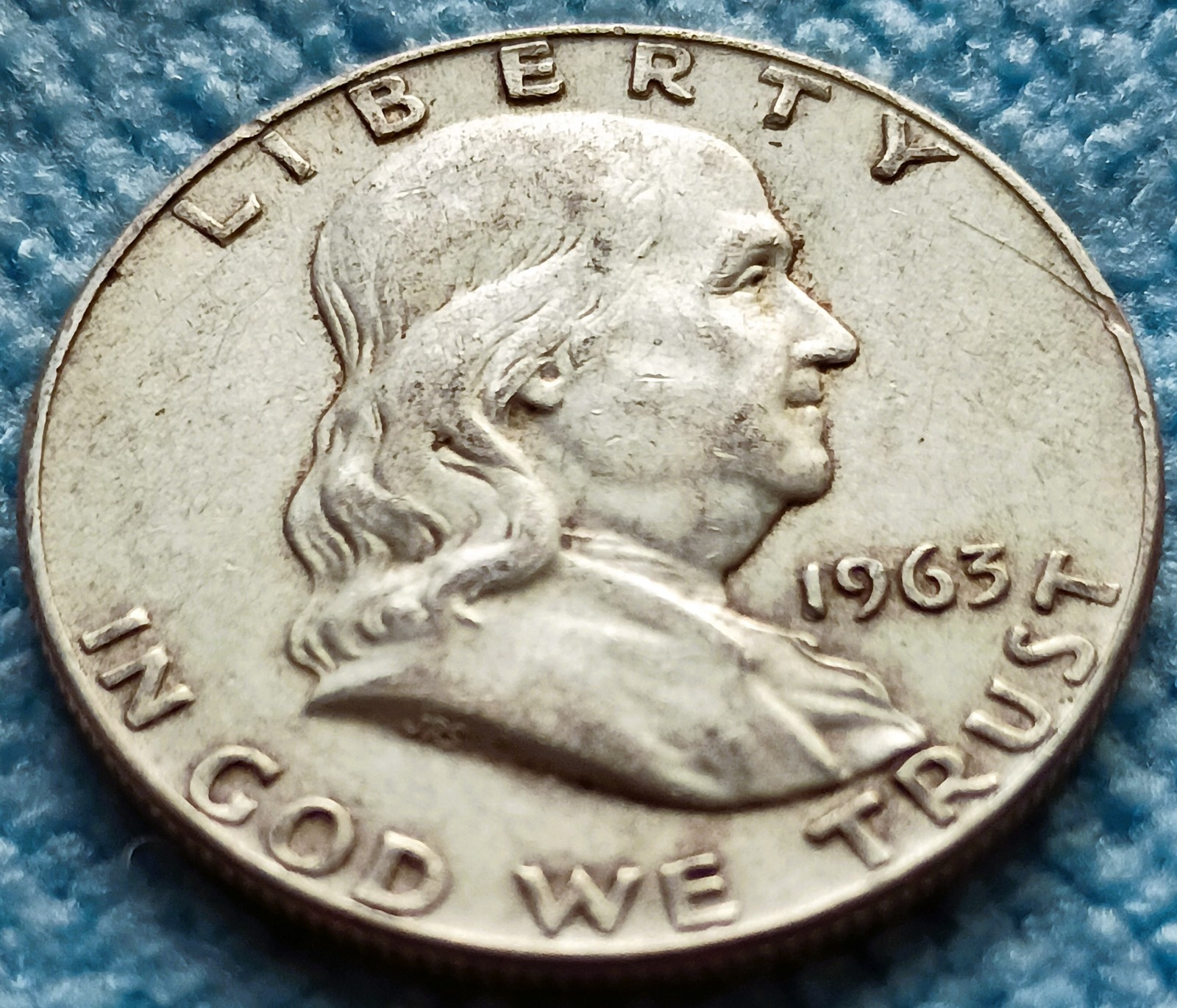 90% SILVER FRANKLIN HALF DOLLAR USA 1963 D