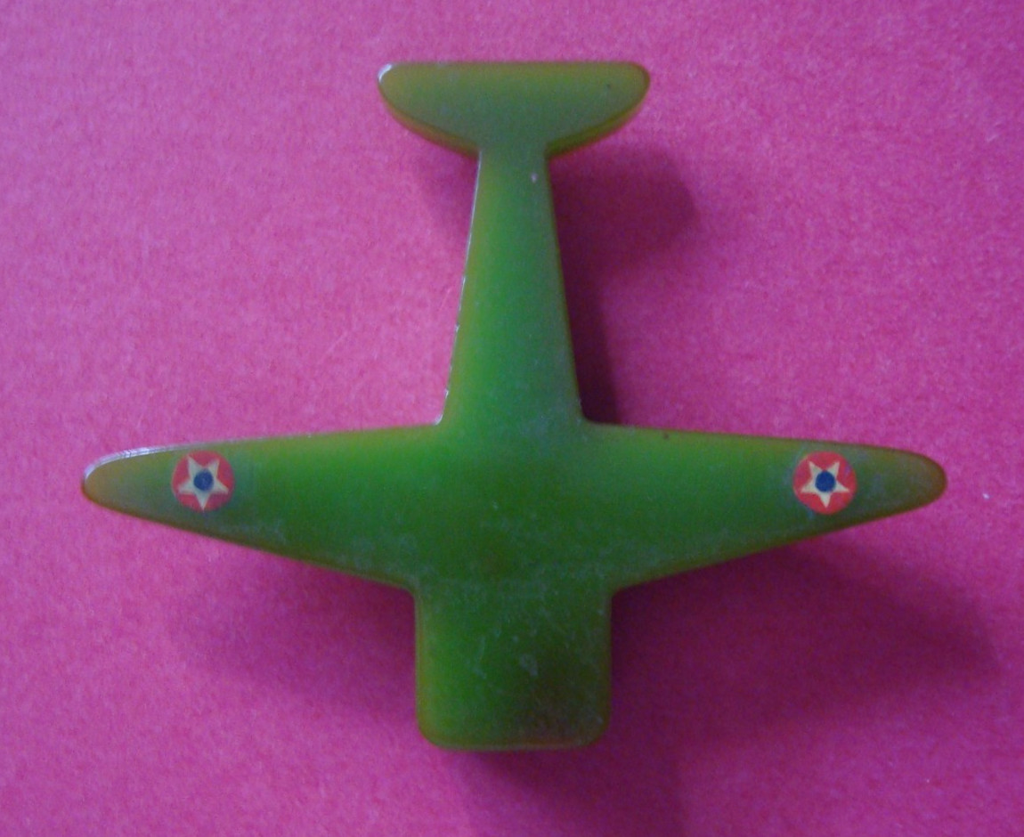 Vintage BAKELITE USA  Airplane Pencil Sharpener Green
