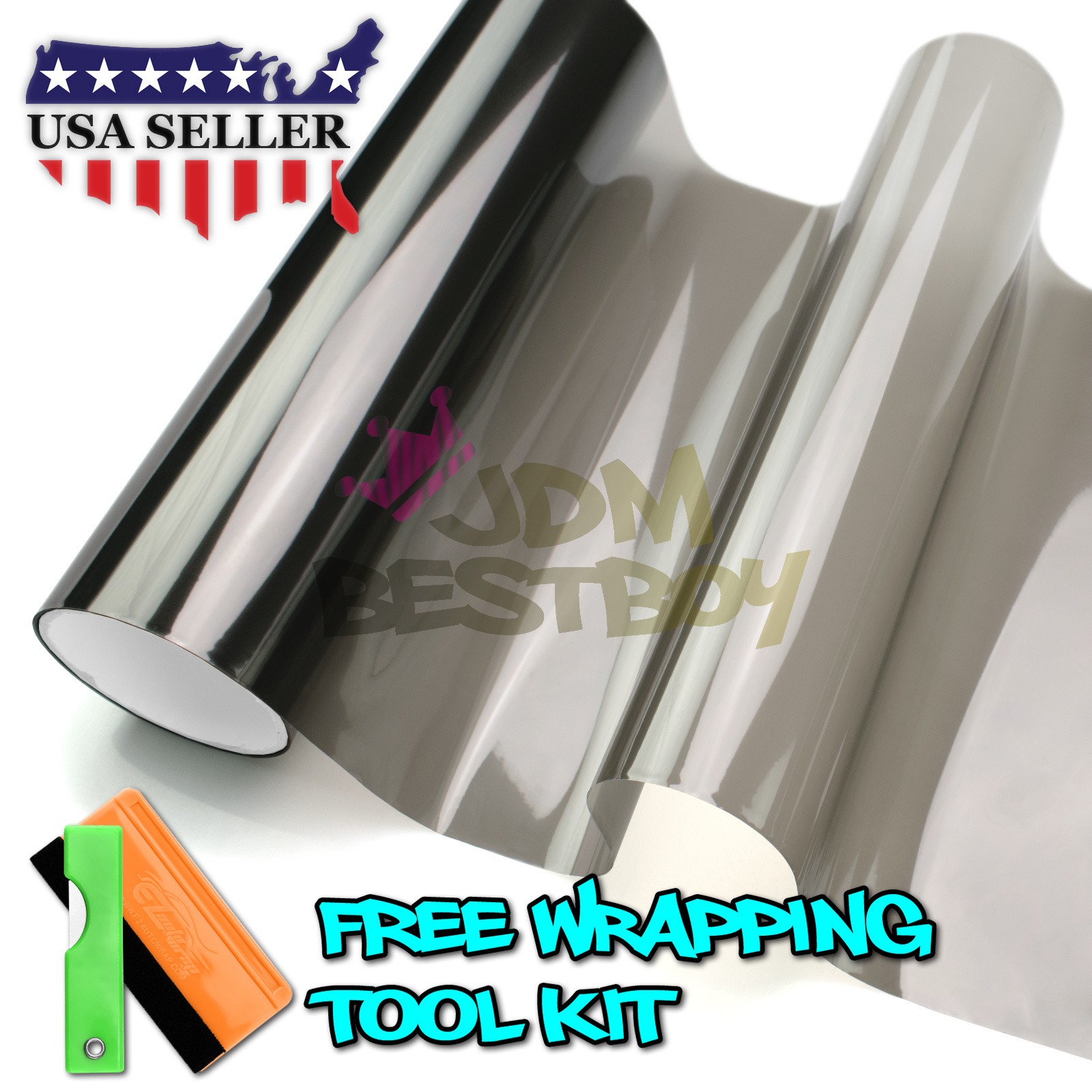 *Extra Wide* 16"x72" Medium Black Headlights Taillight Lamp Fog Vinyl Tint Film