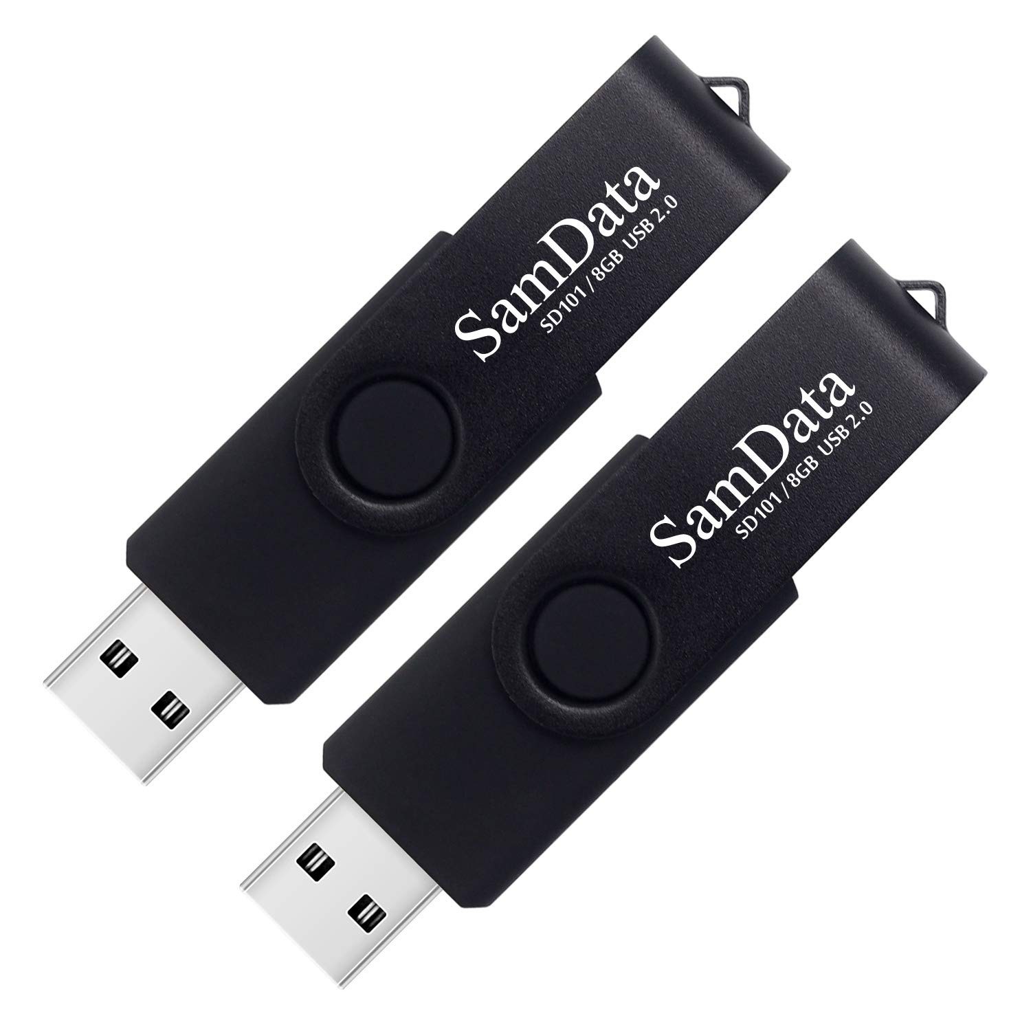USB Flash Drives 8GB 2 Pack Thumb Memory Stick Jump Drive with LED Light Black