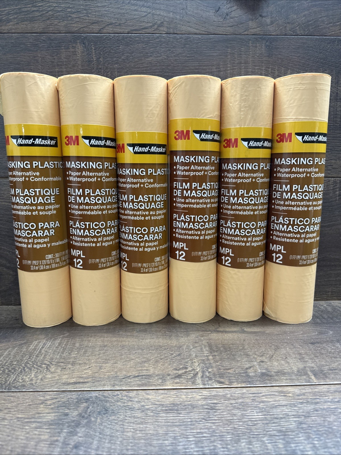 3M Hand-Masker Masking Plastic, 12 in x 120 yds 6 Roll