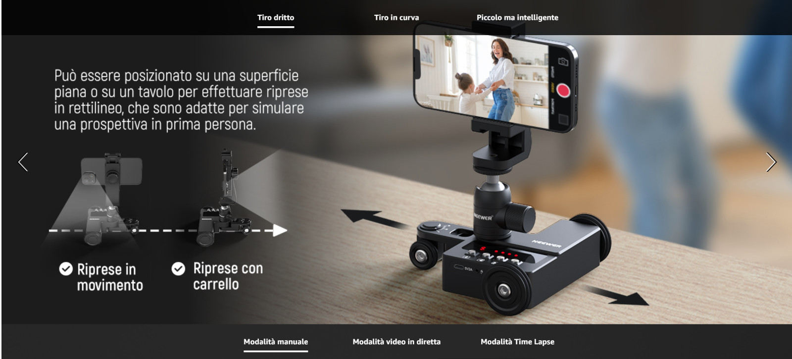 NEEWER DL200 - Motorized Dolly Kit for Camera/Phone/Camera