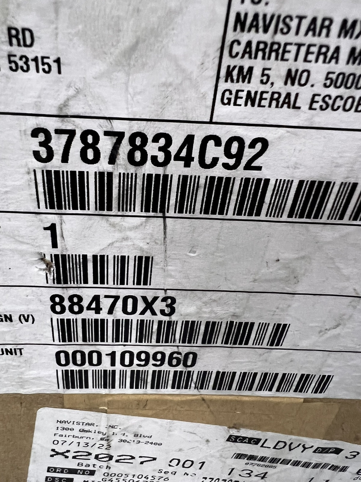 3787834C92 INTERNATIONAL OEM BLACK LH HOOD MIRROR