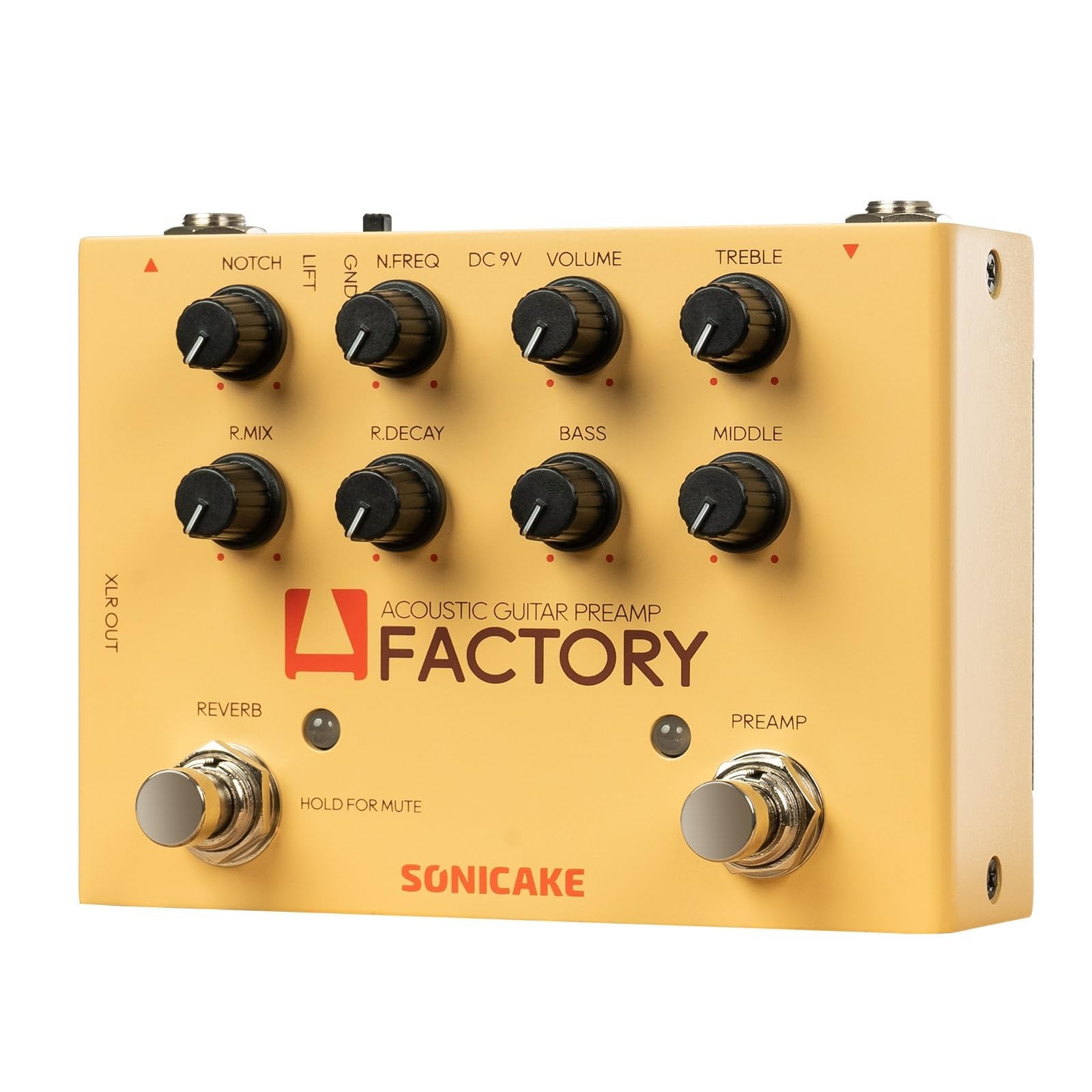 SONICAKE Acoustic Guitar Effects Pedal with Analog Preamp and Digital Reverb ...