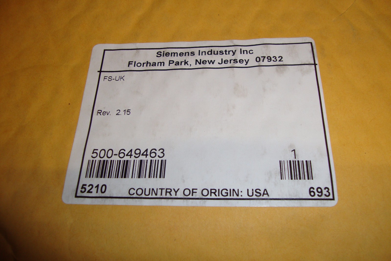 New Siemens FS-UK  500-649463