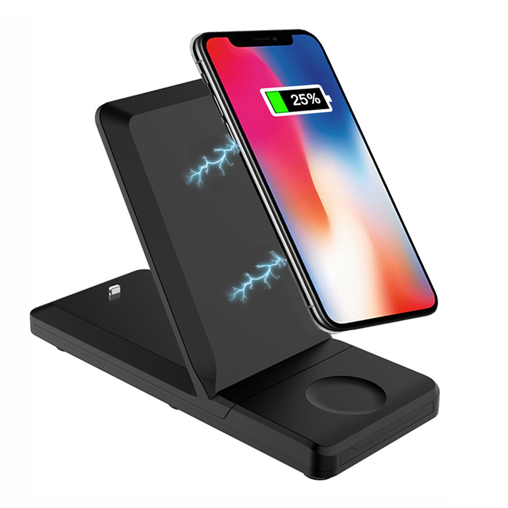 Wireless Charger 15W Fast Folding Stand 2-Coils Charging Pad for Cell Phones