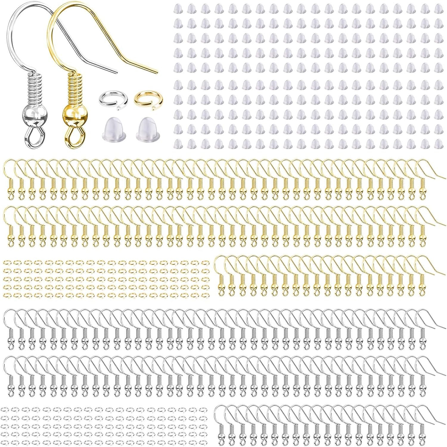 Hypoallergenic Earring Hooks, 600 Pcs Earring Making Supplies Kit with Earring H