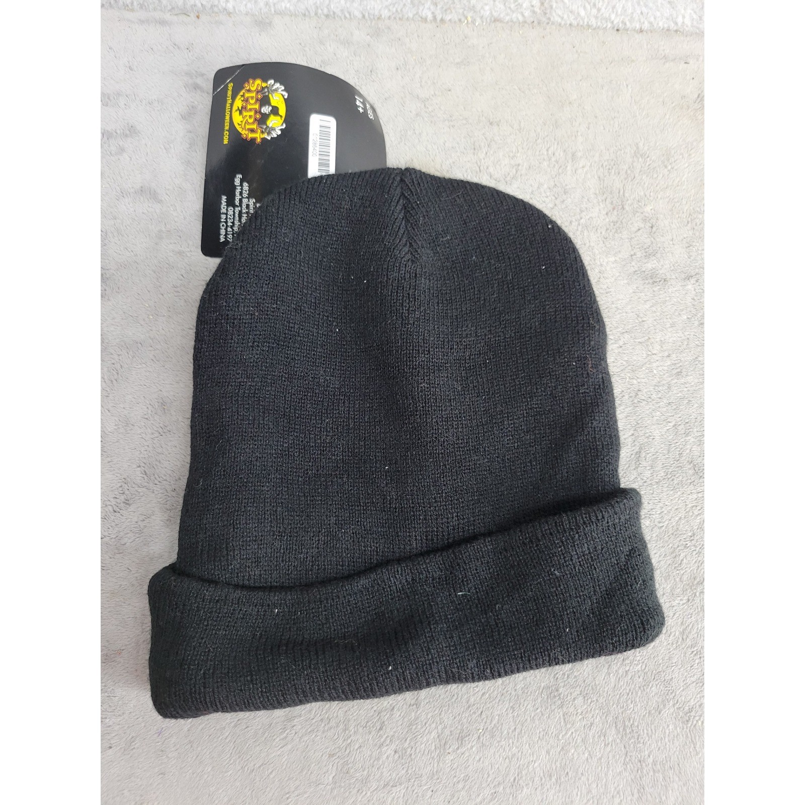 Spirit Halloween POW! Beanie Black Embroidered Patch Beanie Superhero Comic