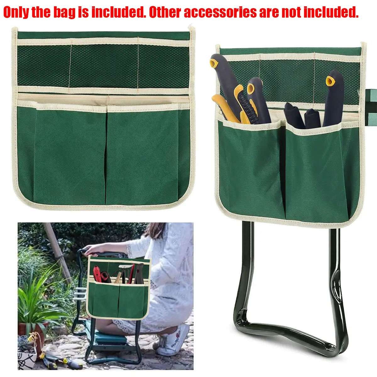 Portable Folding Bag Garden Kneeler Bench Seat Stool Pouch Tool Storage Bags