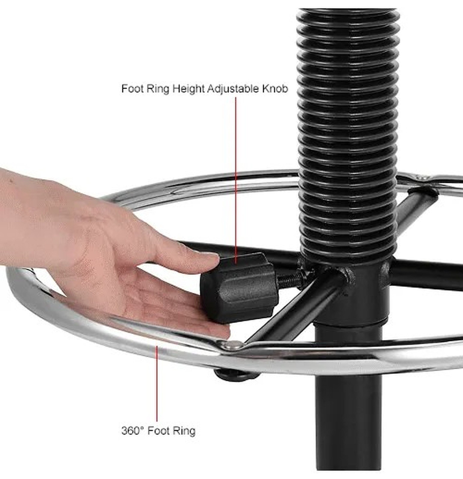 Interion? Vinyl Drafting Stool, Black