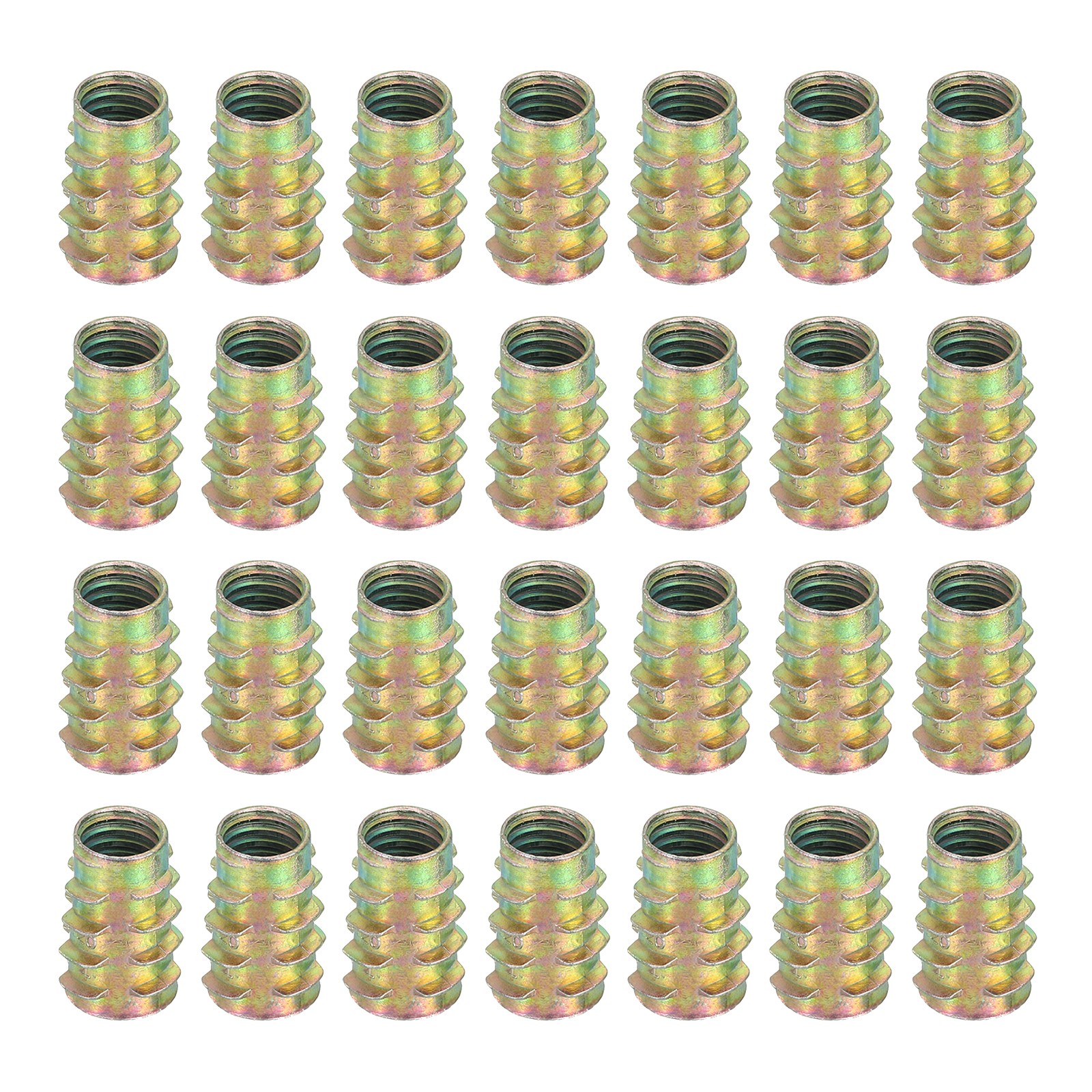 28Pcs Threaded Inserts for Wood, Zinc Alloy M8 Hex-Flush Thread Inserts 18mm