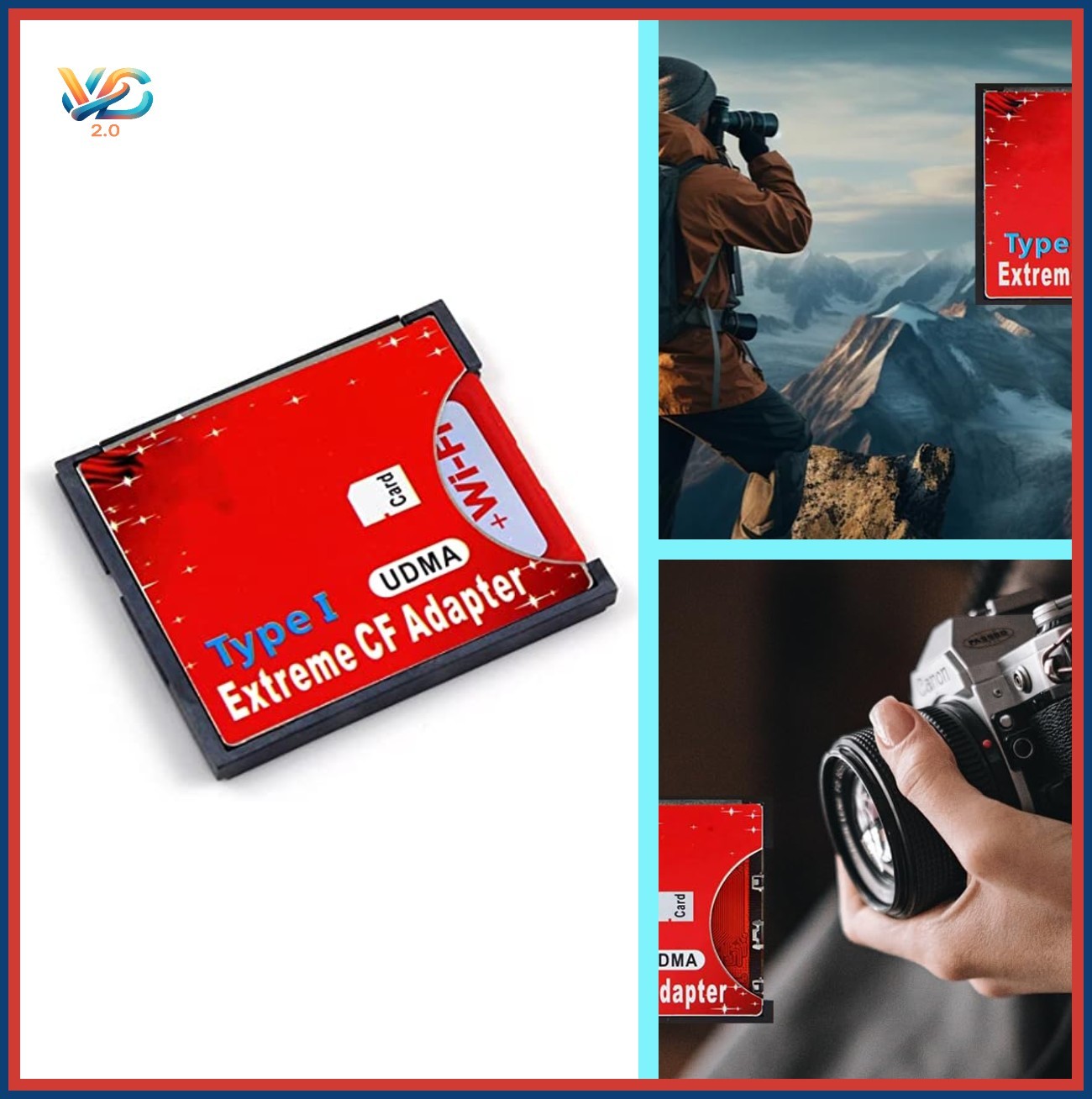 SD SDHC SDXC to CF Memory Card Adapter Type I Reader For Camera Slot