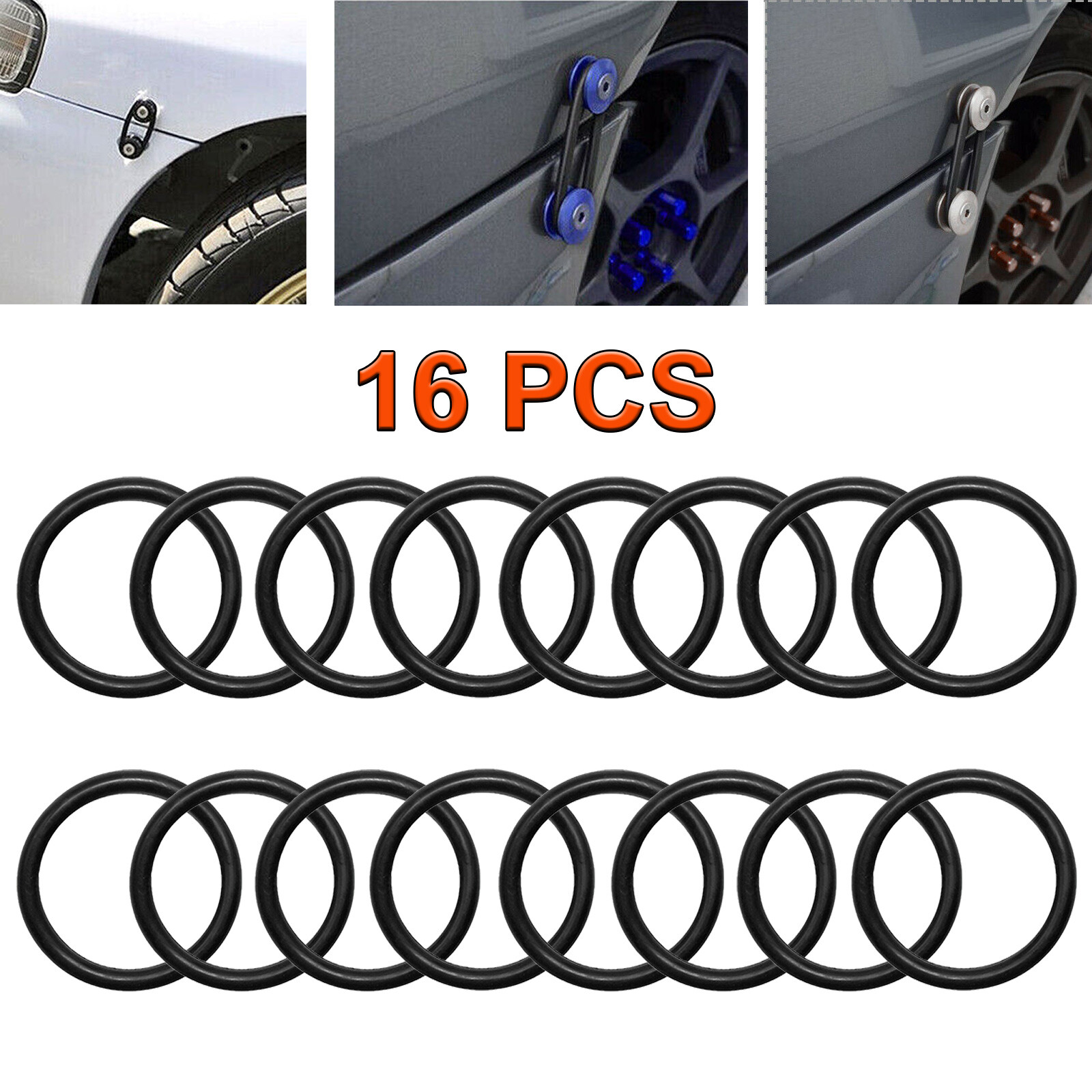 16x Bumper Fender Quick Release Fasteners Replacement For Rubber Bands O-Rings