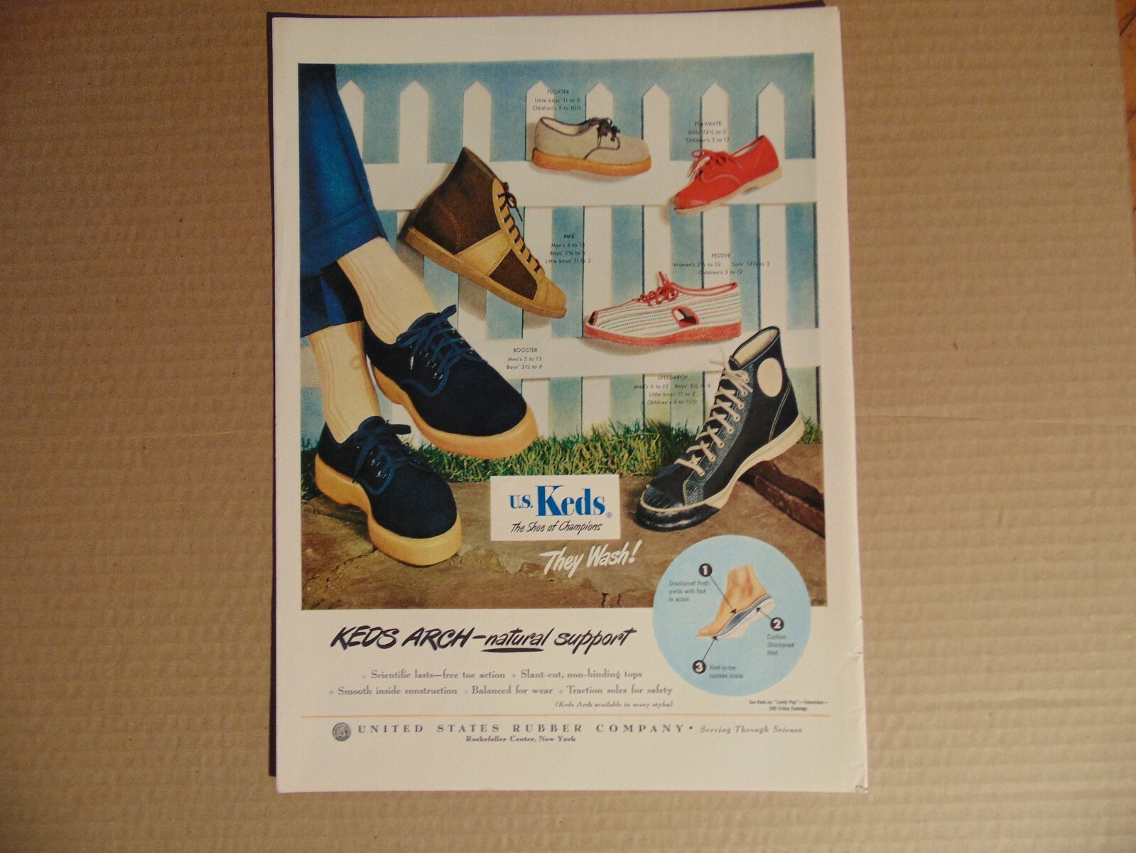 1949 US KEDS Sneakers US RUBBER COMPANY vintage print ad