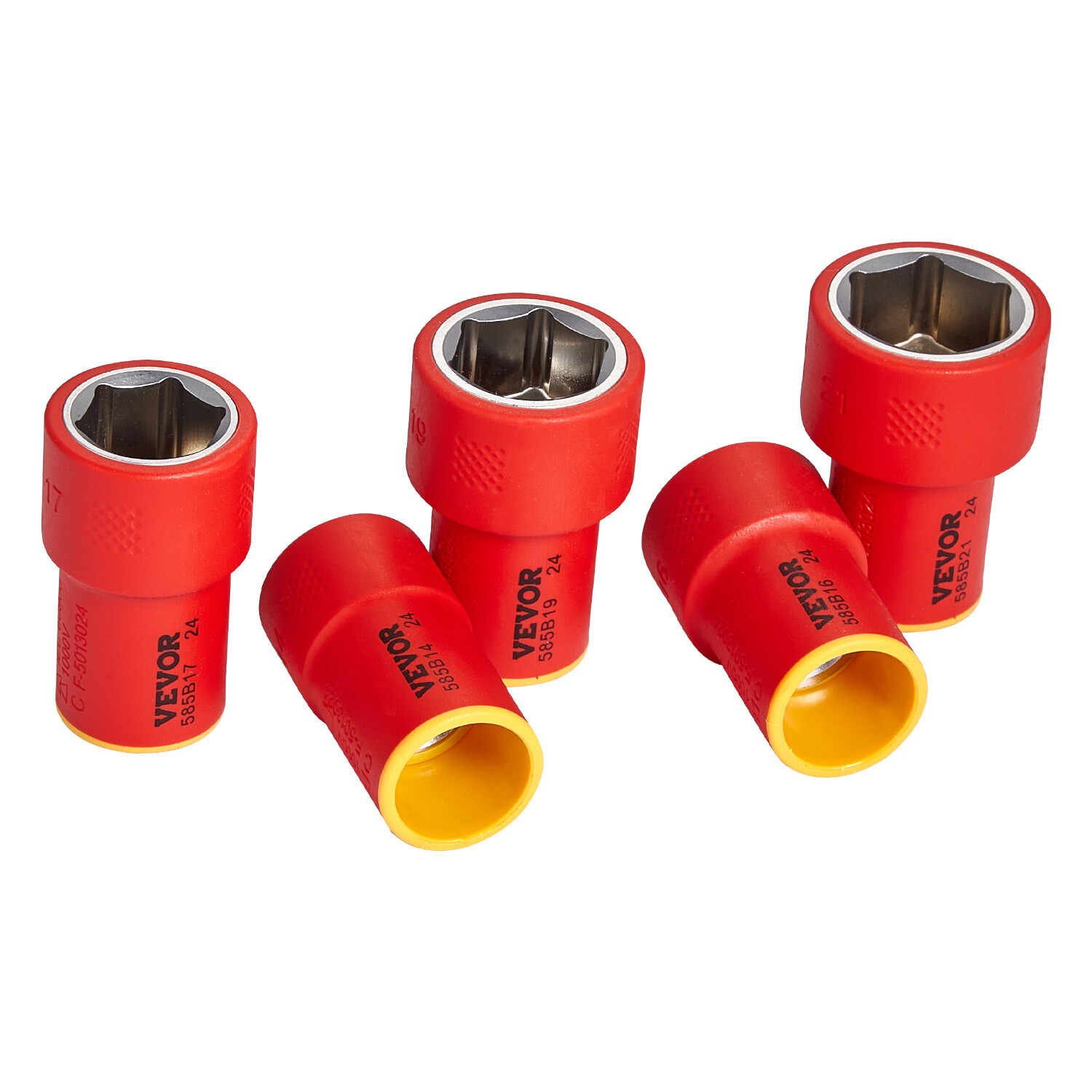 Insulated Socket Set 16-Piece Insulated Socket Tool with T-Handle Wrench 1000V