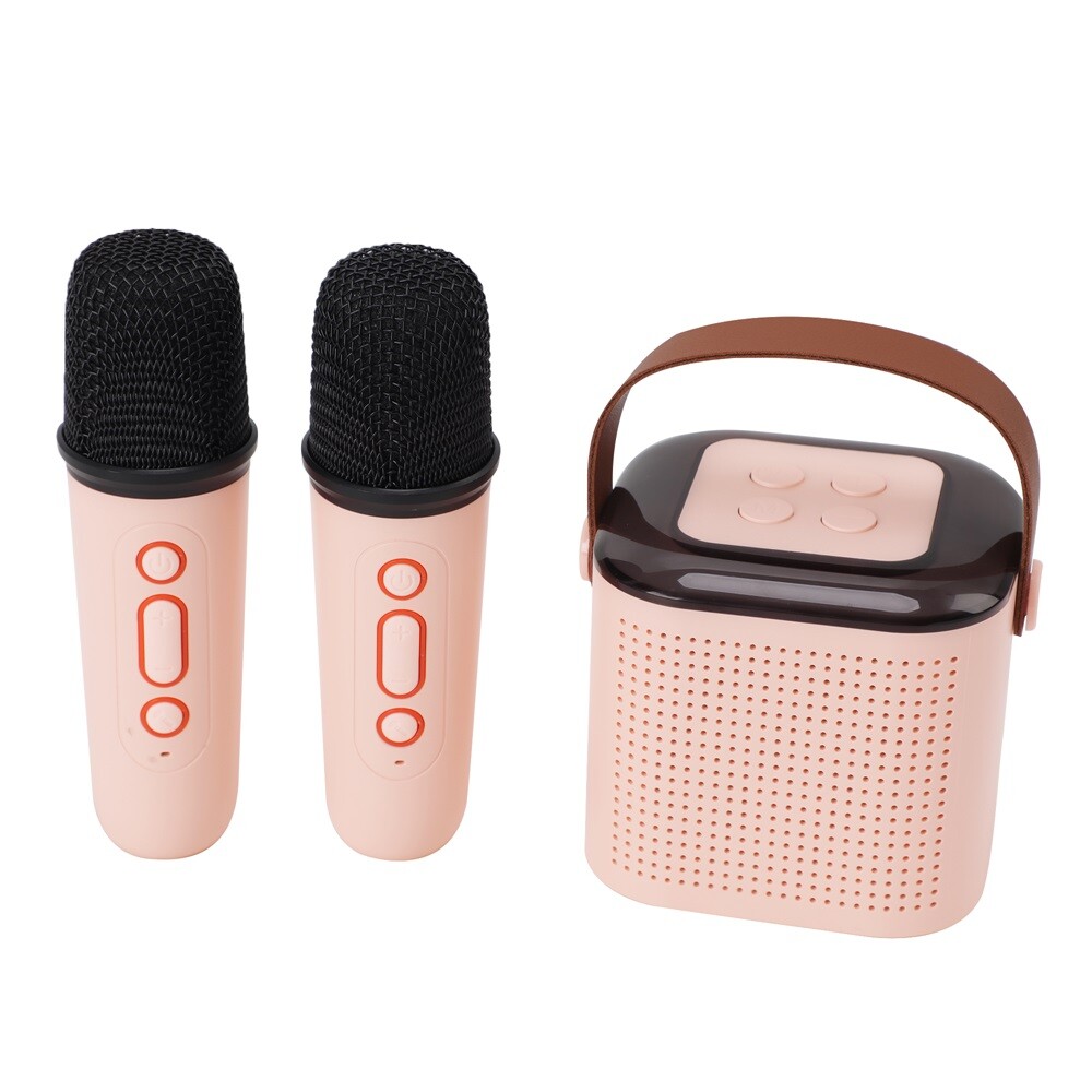 Bluetooth Portable Karaoke Machine Speaker Kids 2 Microphones