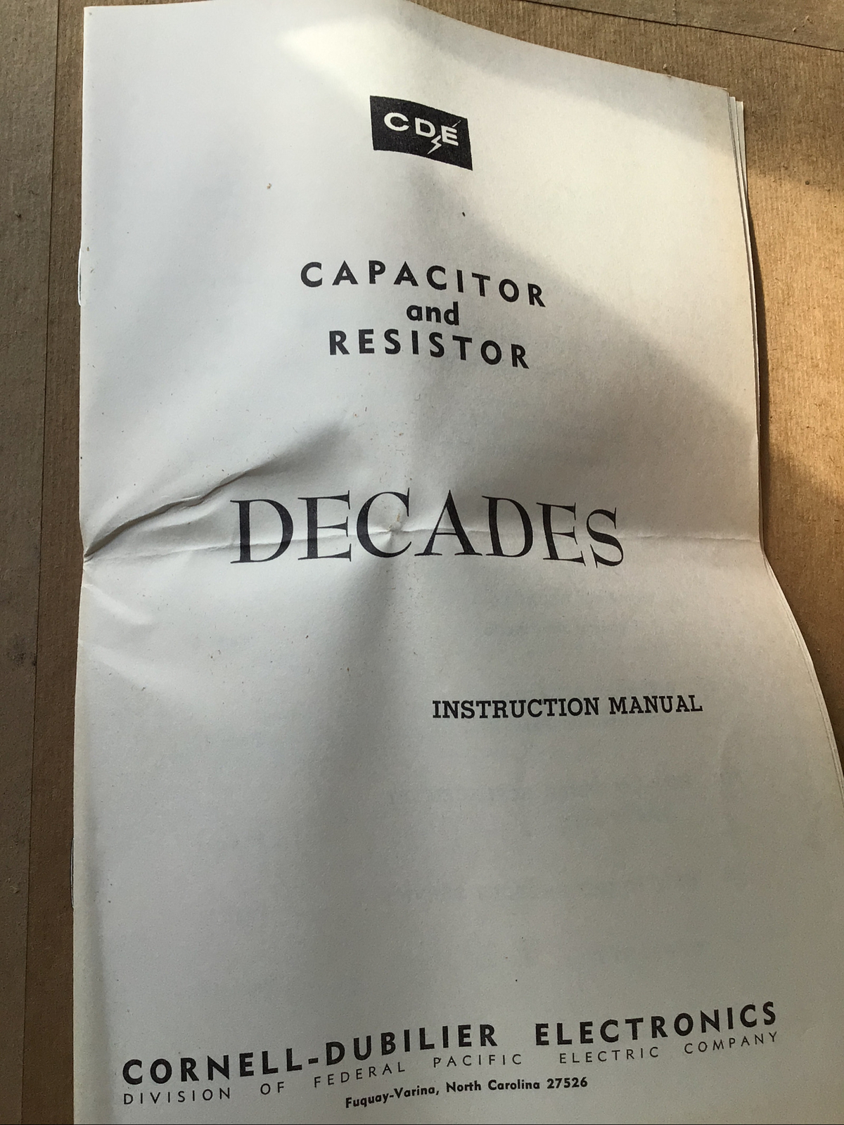 Cornell-Dubilier Decade Resistor Model RDA
