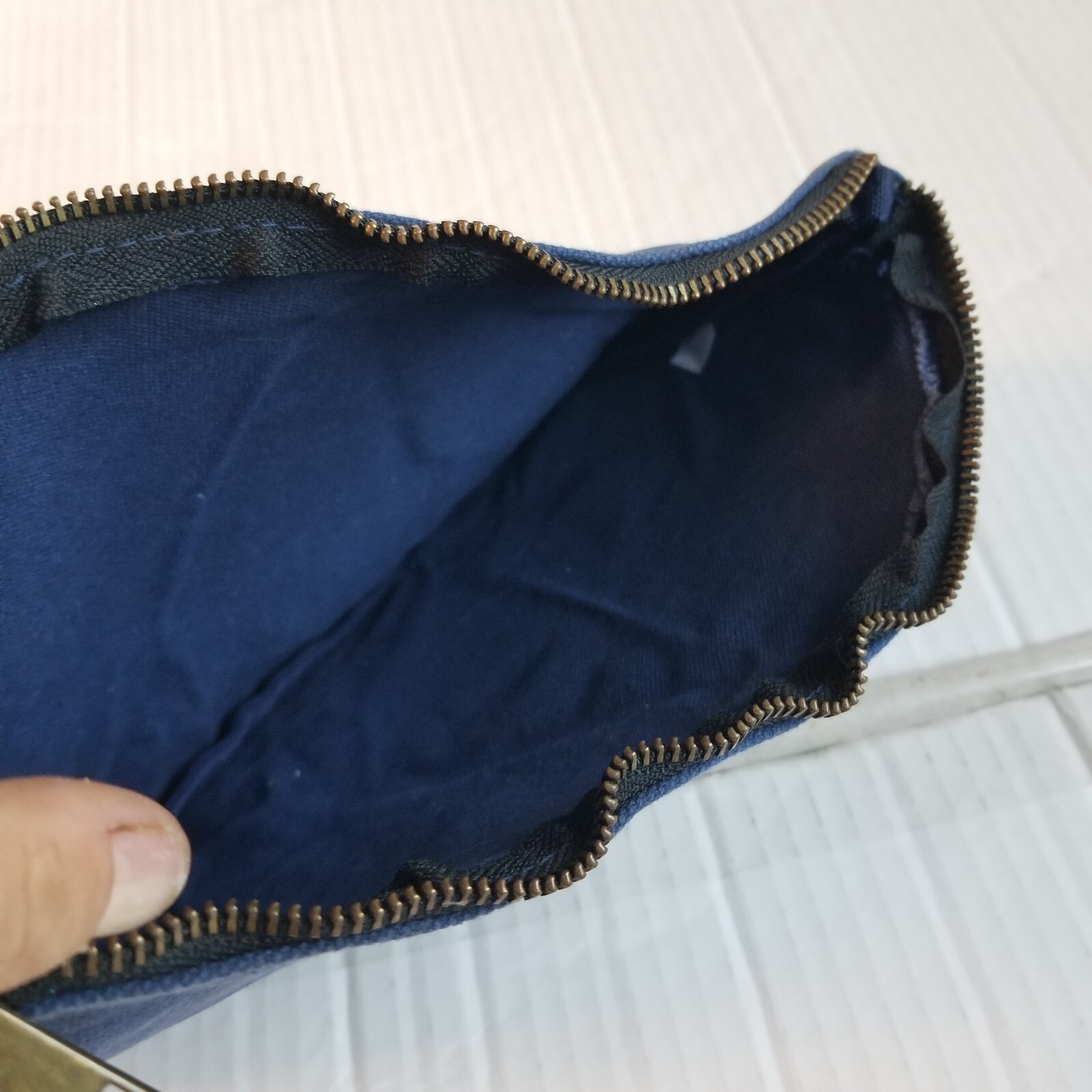 Readywares Supply Co Blue Canvas Small Zipper Pouch 7x10