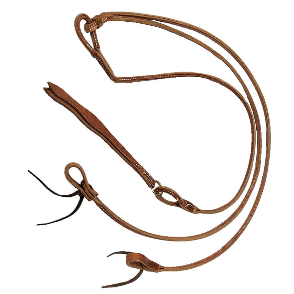 New Herman Oak Harness Leather Stitched Romel Reins with Water Loops