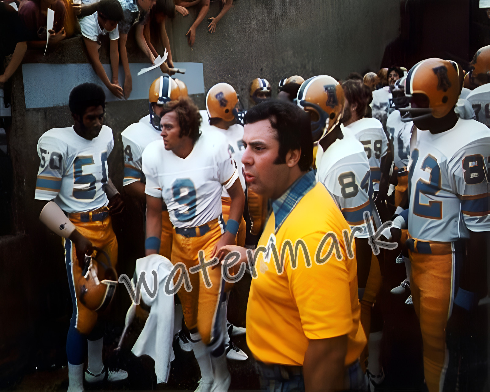 74 WFL Philadelphia Bell QB Jim "King" Corcoran & Teammates Color 8 X 10 Photo