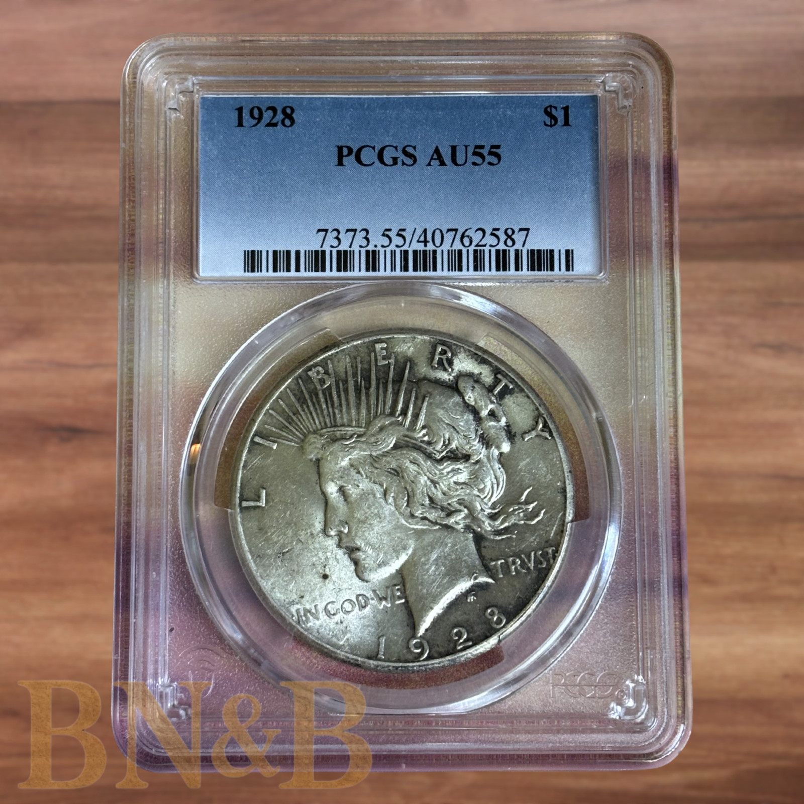 1928 Peace Silver Dollar PCGS AU55 Low Mintage Key Date
