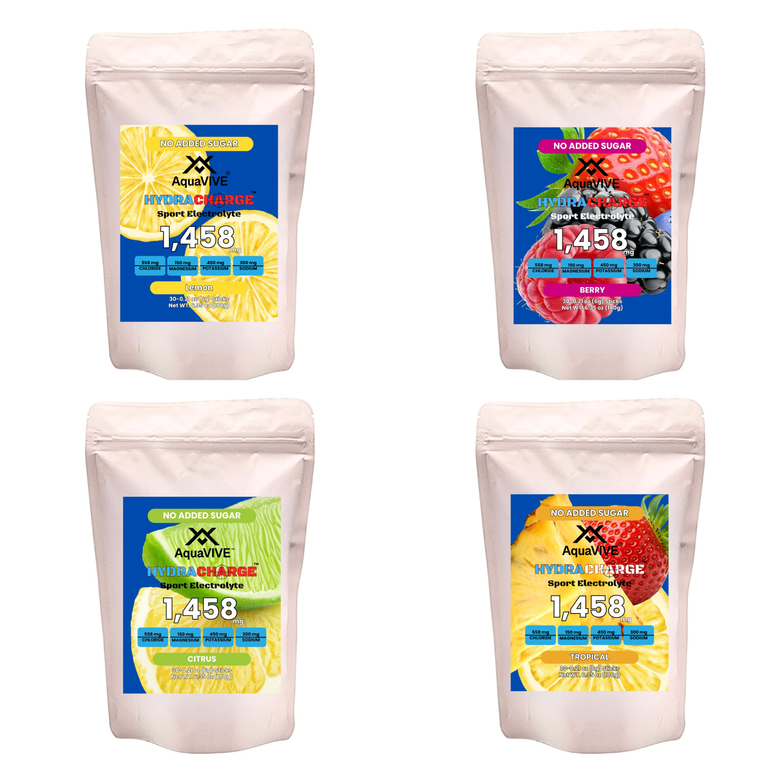 HYDRACHARGE SPORT Hydration Drink Mix on the Go Sachets 30 Servings