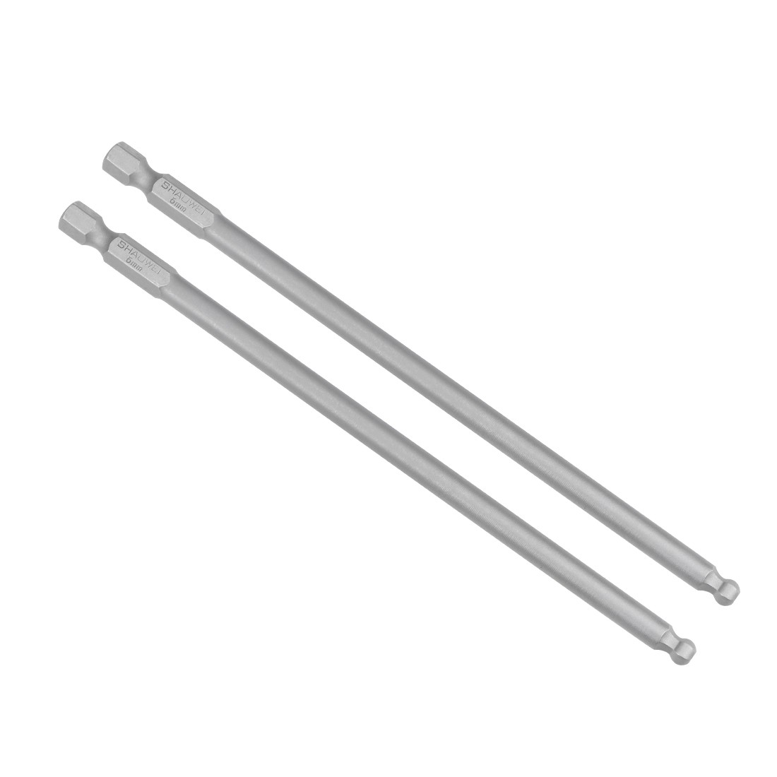 2pcs Ball End Hex Bits 1/4 Inch Hex Shank 150mm Magnetic H5 Head Screwdriver Bit