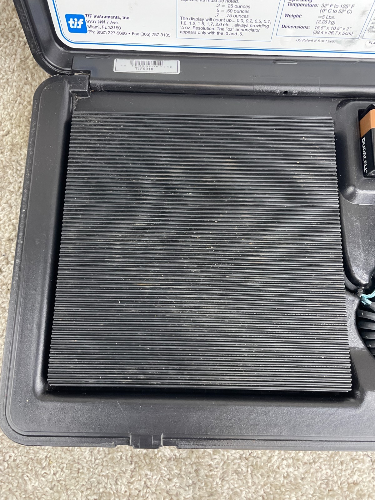 TIF 9010 Electronic Refrigerant Charging Scale with Durable Carrying Case