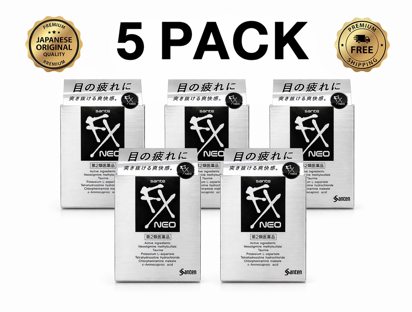 Santen SANTE FX NEO 5 packs set Cooling Eye Drops Exp 04/2028