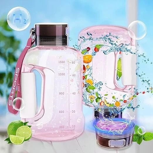 Hydrogen Water Bottle,50OZ/1.5L Large Capacity Portable Hydrogen Water Bottle