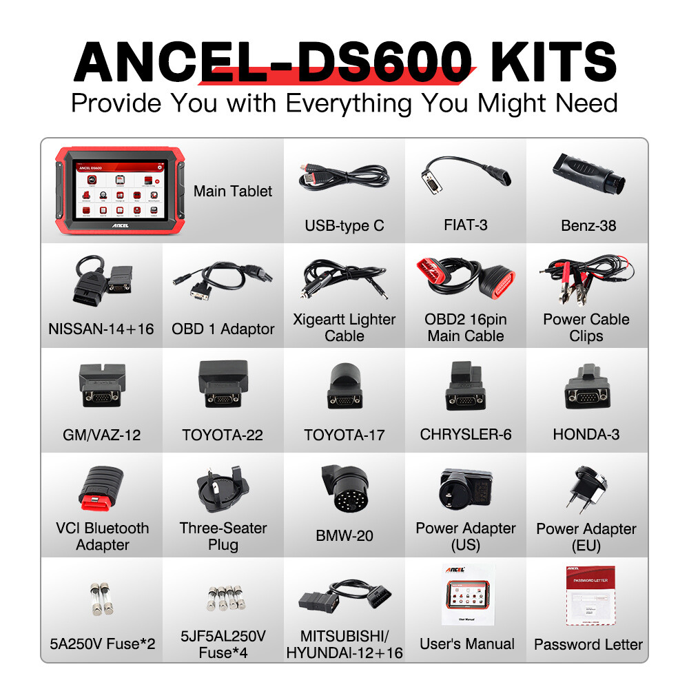 ANCEL DS600 All System Car OBD2 Scanner Diagnostic Bi-directional K-ey Coding