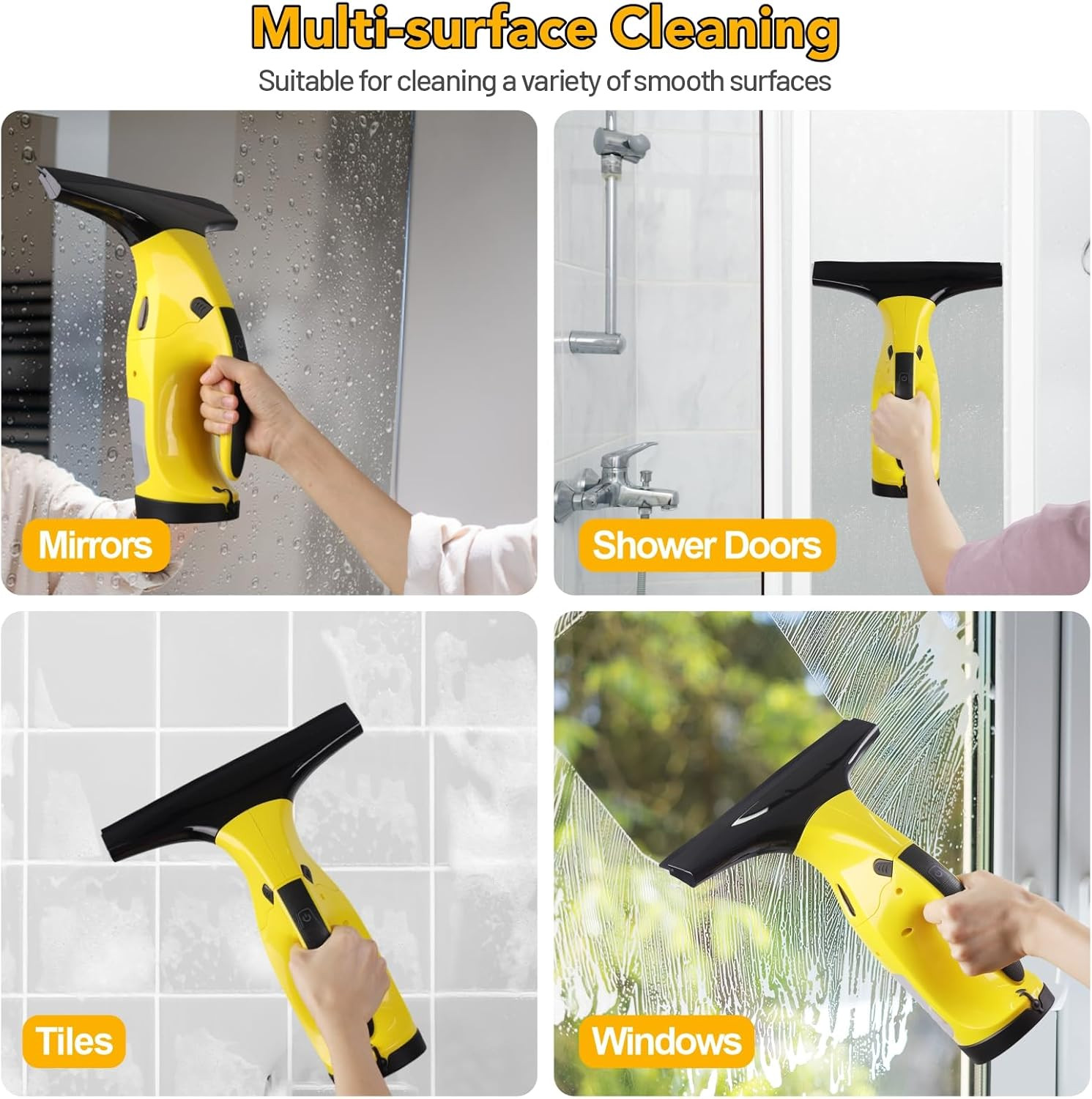Rechargeable Window Vac, Electric Window Vacuum Squeegee, with 11 in. and 6.7 in
